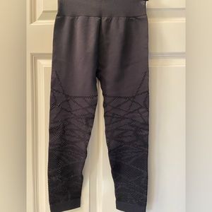 Fabletics Demi Lovato Collab Black Mesh Leggings, Size Small Color: Black